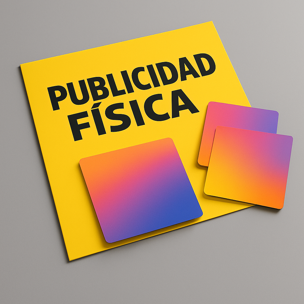 Material de publicidad física como lonas y volantes